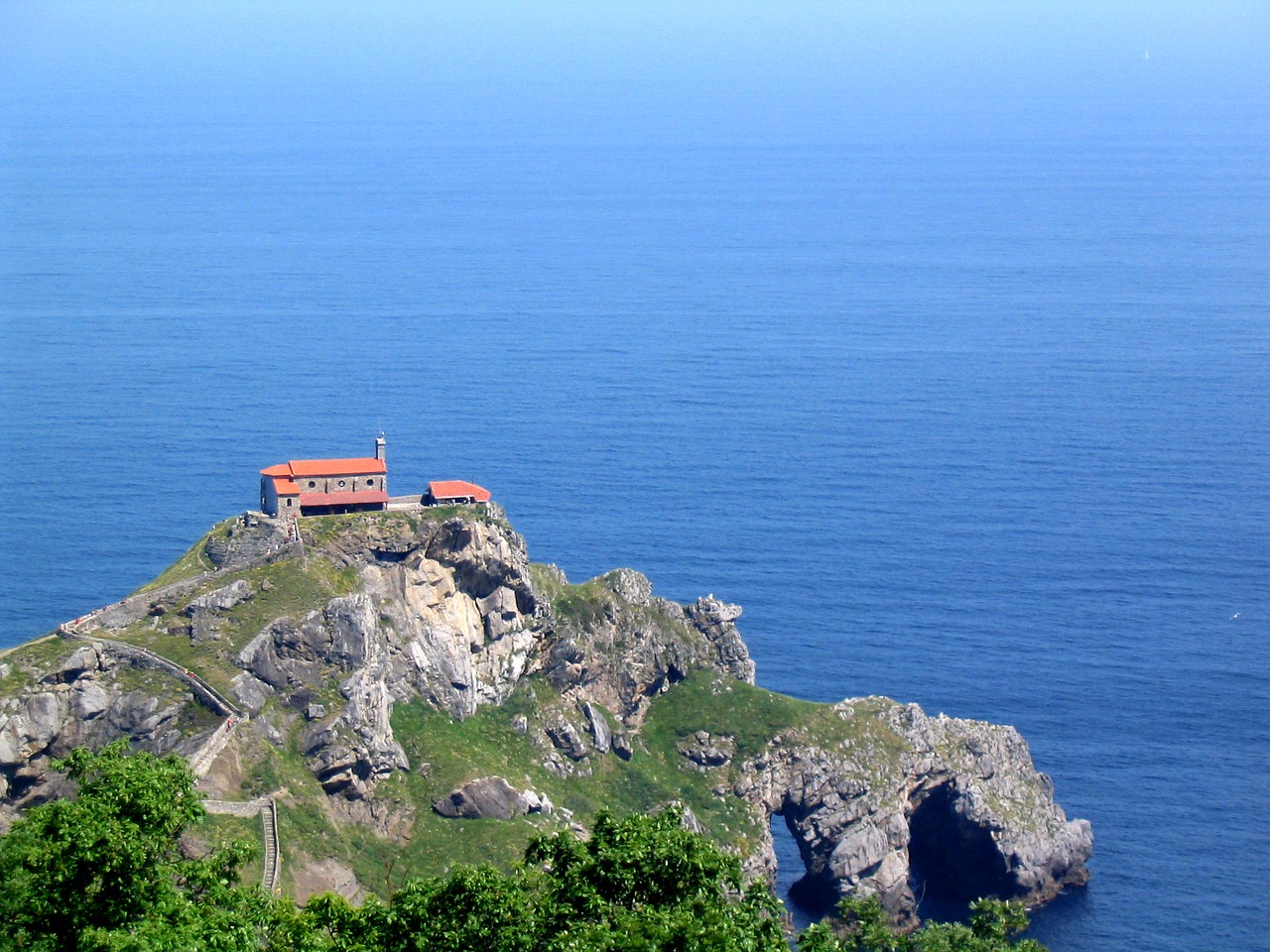 Gaztelugatxe, Bizkaia, Bakio, Sala, Ispanija, Vizcaya, Bermeo, Baskų Kraštas, Bažnyčia, Viršuje