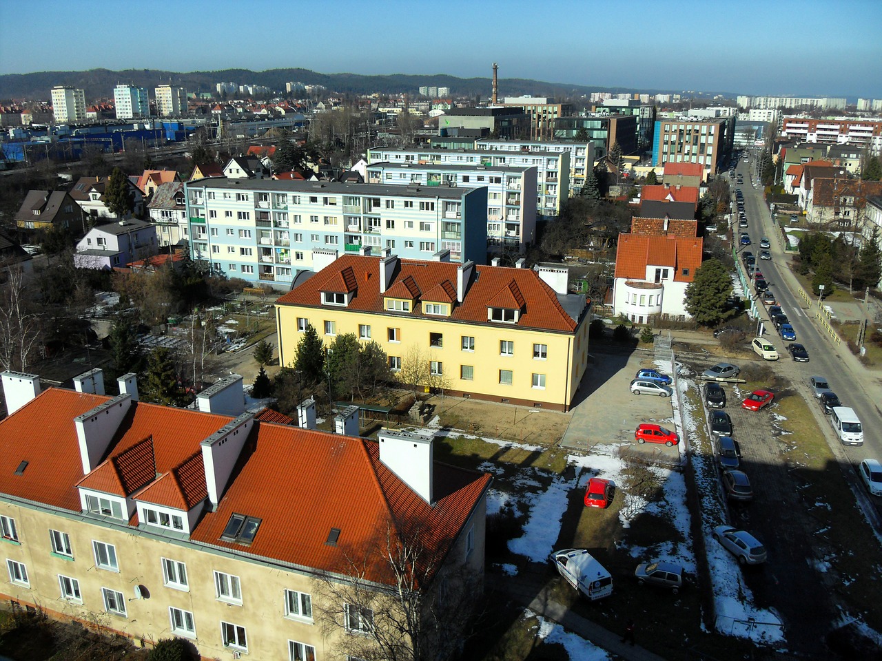Gdanskas, Lenkija, Pastatai, Panorama, Miesto, Miestas, Miestai, Architektūra, Gatvė, Automobiliai