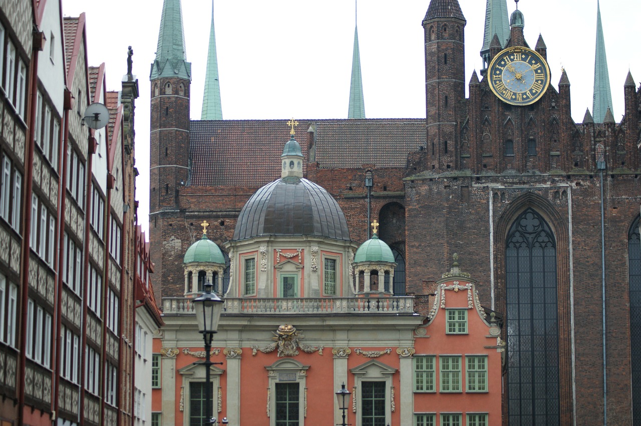 Gdanskas, Lenkija, Pastatai, Architektūra, Pastatas, Orientyras, Miestas, Istorinis, Architektūros Dizainas, Struktūra