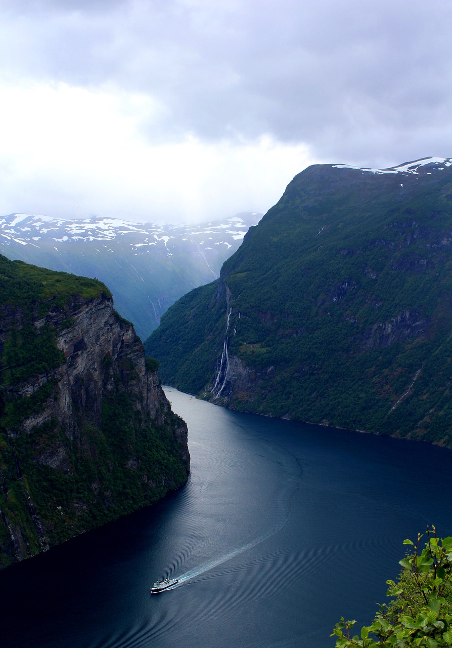 Geirangerio Fjordas, Panoraminis, Septynios Seserys, Norvegija, Nemokamos Nuotraukos,  Nemokama Licenzija