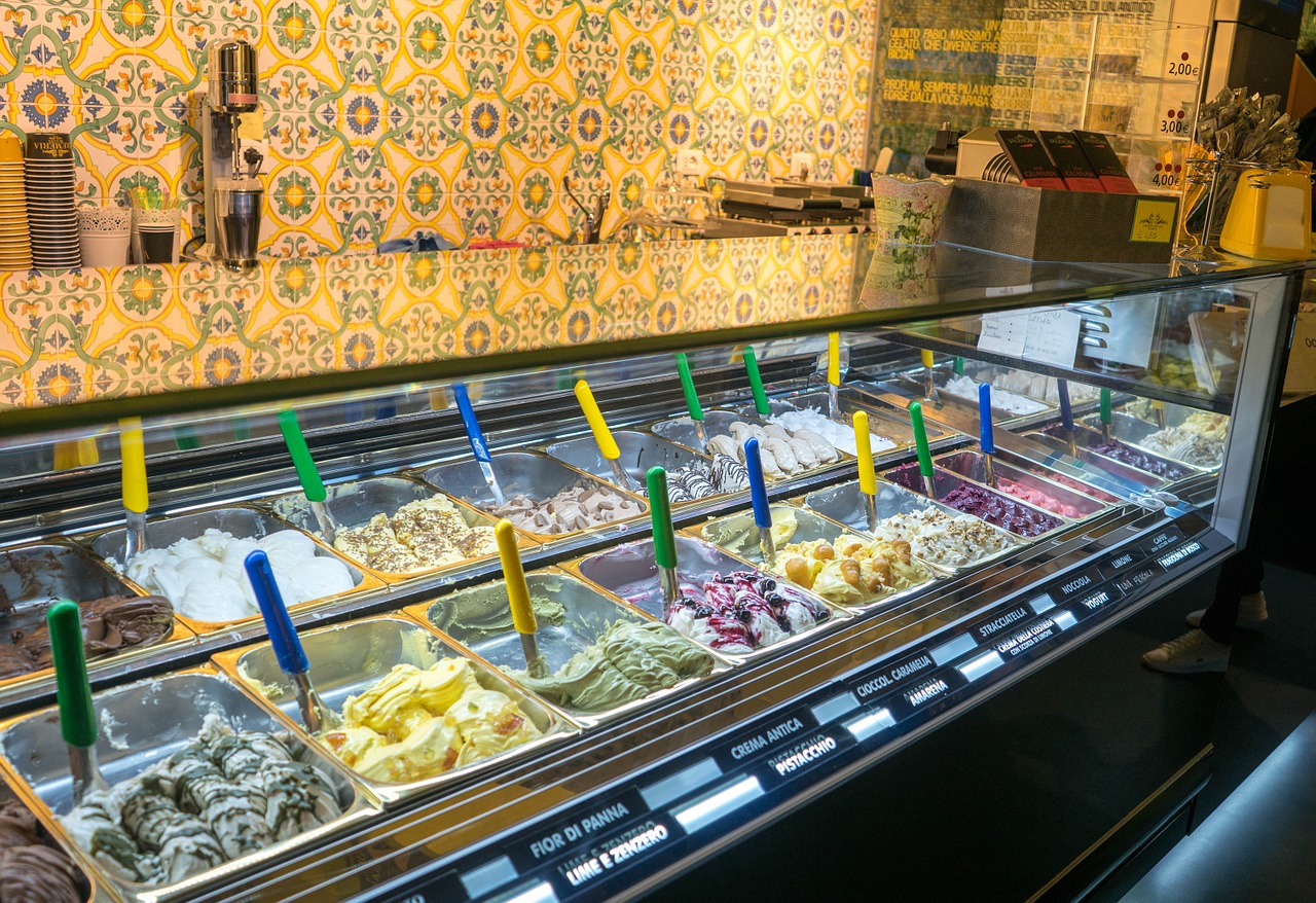 Gelato, Italy, Ledas, Grietinėlė, Maistas, Desertas, Saldus, Ledai, Virtuvė, Gelateria