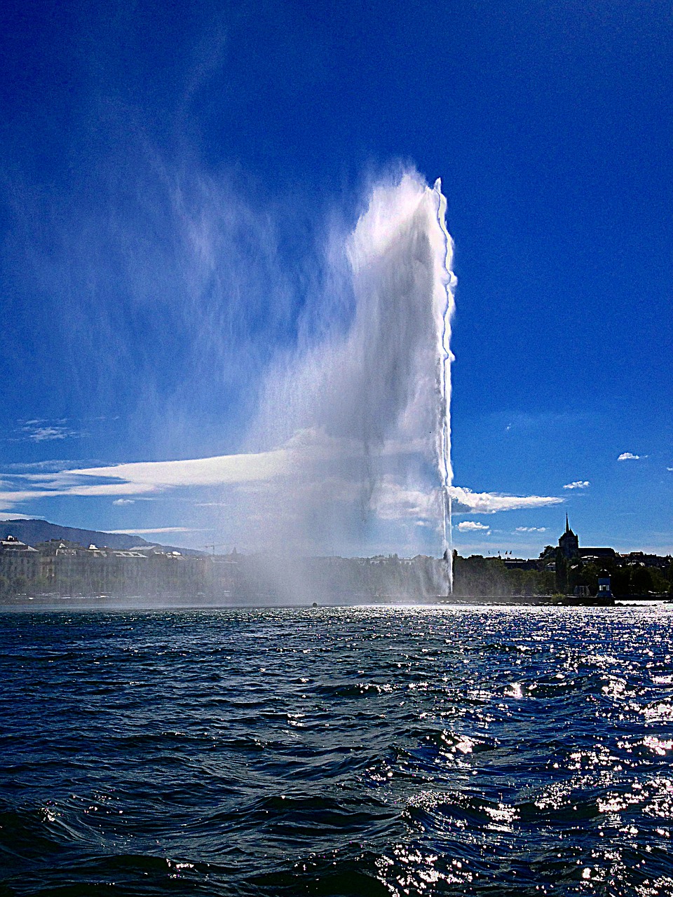 Geneva, Ežero Geneva, Vanduo, Debesys, Fontanas, Jet Deau, Nemokamos Nuotraukos,  Nemokama Licenzija