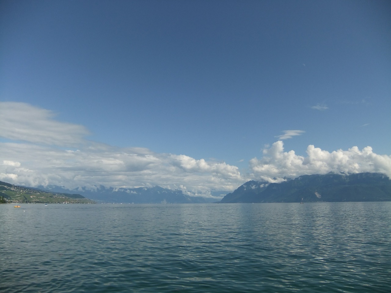 Geneva, Ežero Geneva, Alpių Ežeras, Ouchy, Vanduo, Ežeras, Kraštovaizdis, Bankas, Debesys, Šveicarija