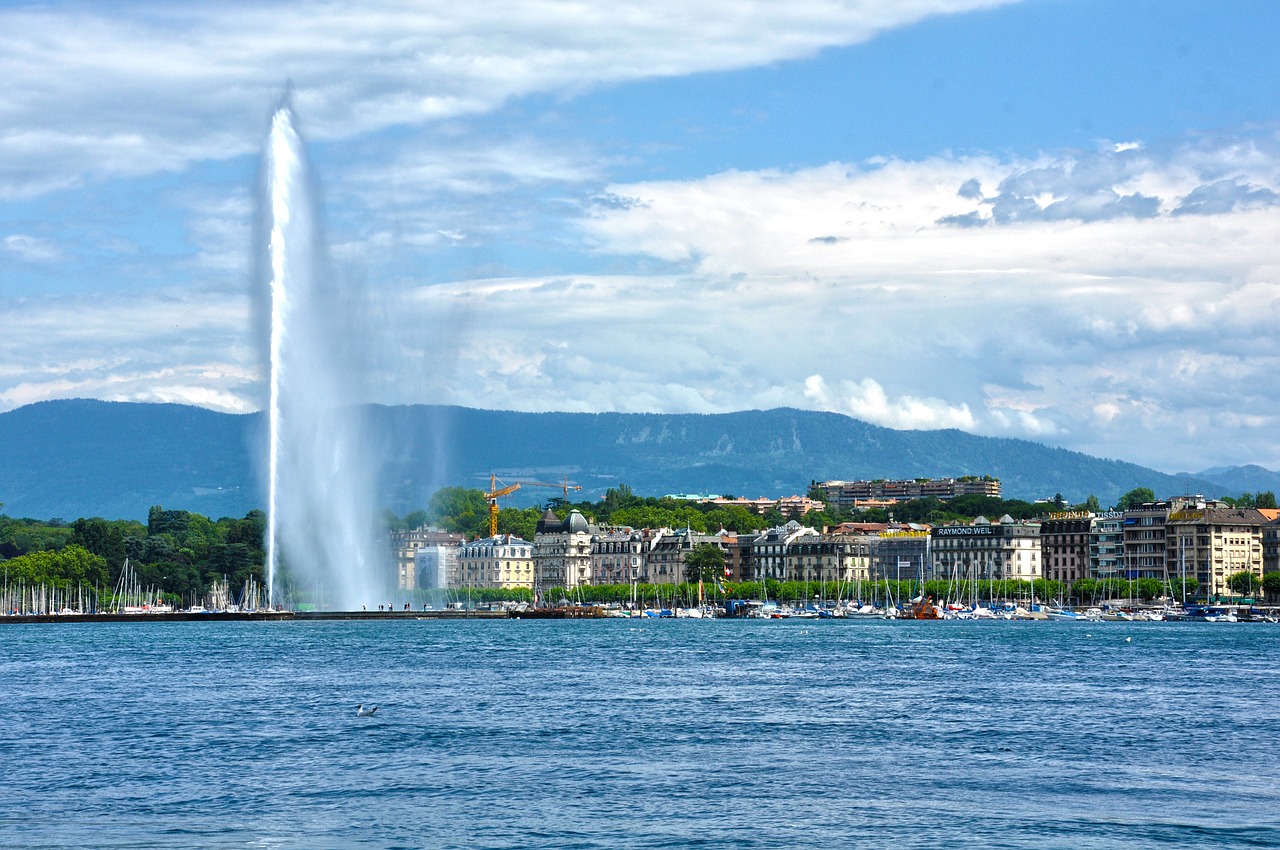 Geneva, Šveicarija, Europa, Swiss, Europietis, Ežeras, Vanduo, Turizmas, Šaltinis, Reaktyvinis