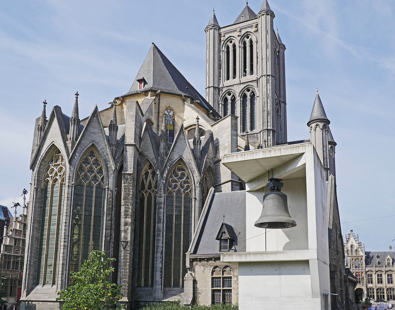 Gent, Sint Niklaaskerk, Vienas Varpas, Atskirai, Rytinė Pusė, Istorinis Senamiestis, Centro, Centras, Pėsčiųjų Zona, Flanders