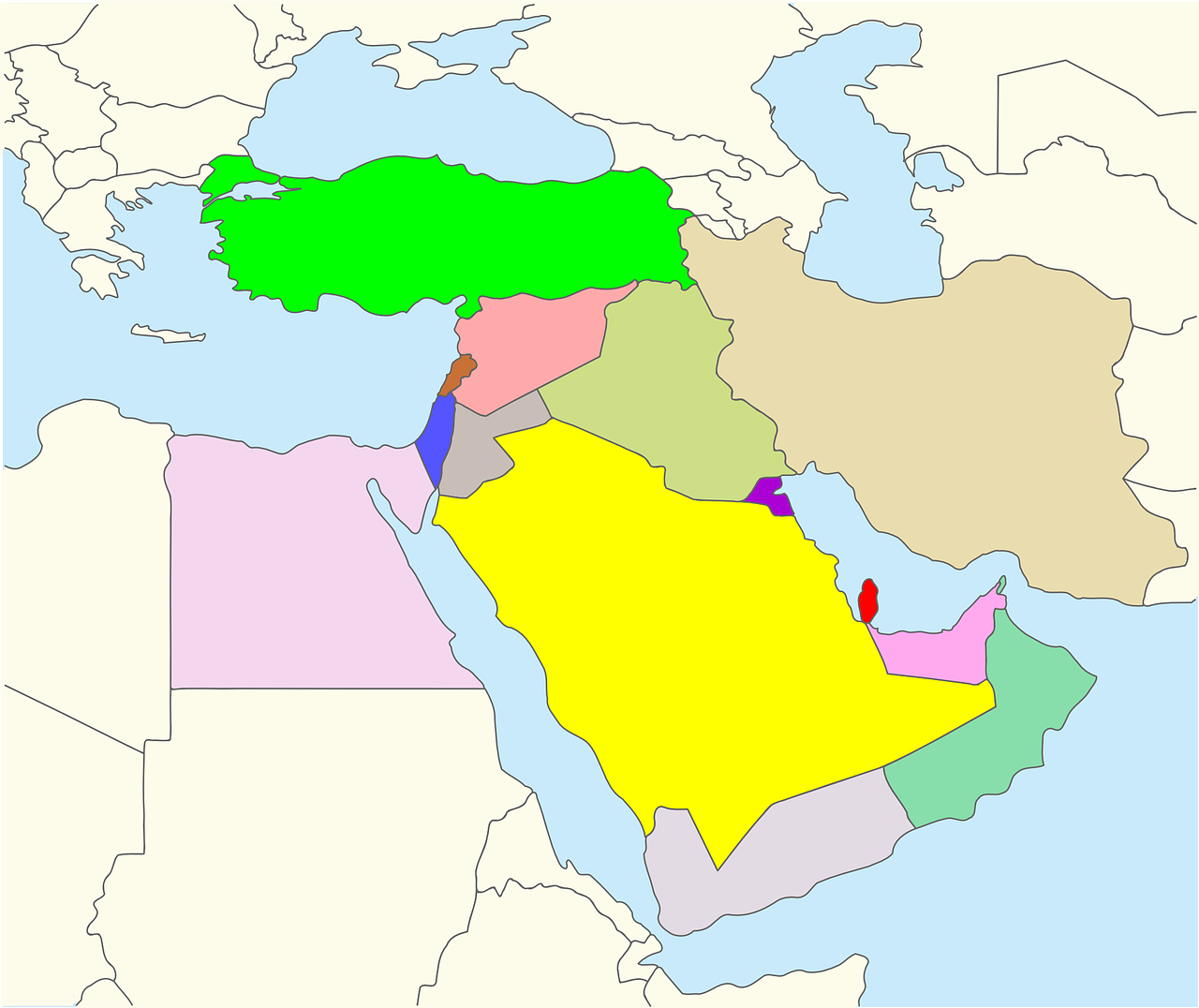 Geografija, Regionas, Karas, Artimieji Rytai, Mideast, Šalis, Izraelis, Islamic, Islamas, Nemokama Vektorinė Grafika