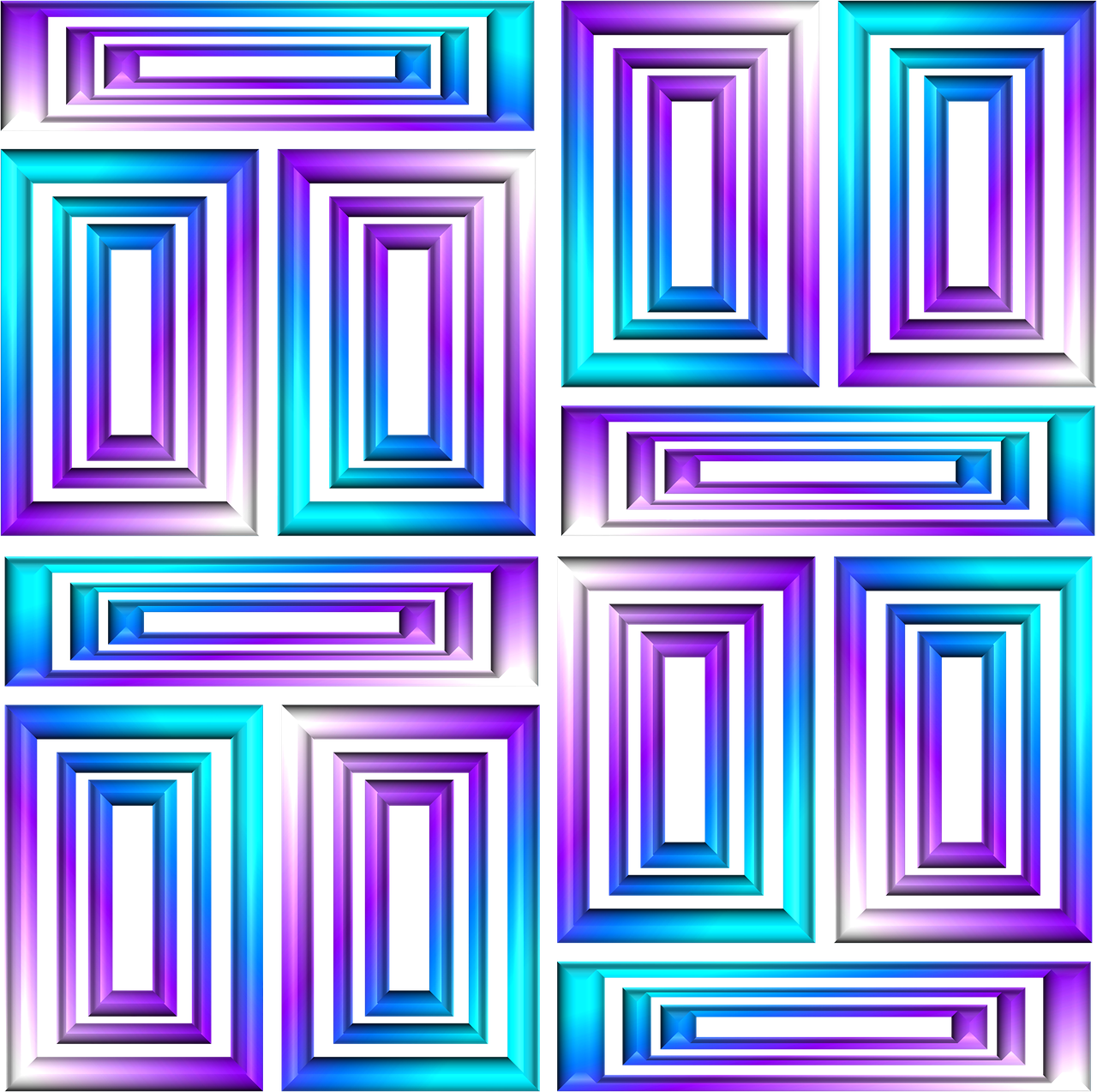 Geometrinis, 3D, Metalinis, Aqua, Violetinė, Gradientas, Įdėtas, Dėžės, Tekstūra, Struktūra