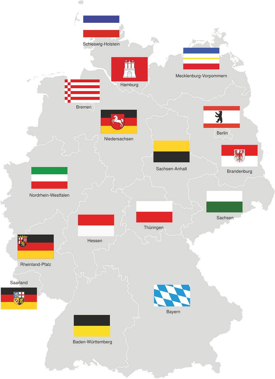 Vokietija, Regionai, Meklenburgas, Hamburgas, Mecklenburg West Pomerania, Bremen, Žemutinė Saksonija, Saksonija-Anhaltas, Brandenburg, Berlynas