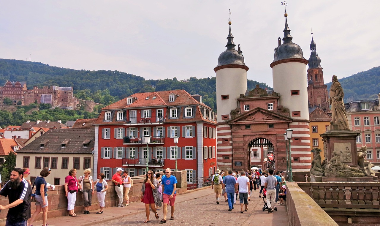 Vokietija, Heidelbergas, Miesto Vartai, Senamiestis, Tiltas, Architektūra, Pastatas, Heidelberger Schloss, Upė, Nemokamos Nuotraukos