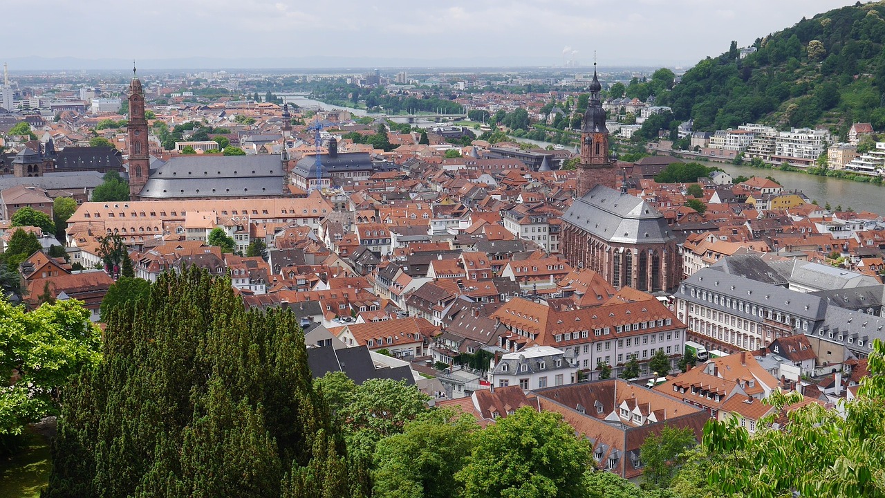 Heidelbergas, Miesto Panorama, Senamiestis, Stogai, Europa, Vokietija, Nemokamos Nuotraukos,  Nemokama Licenzija