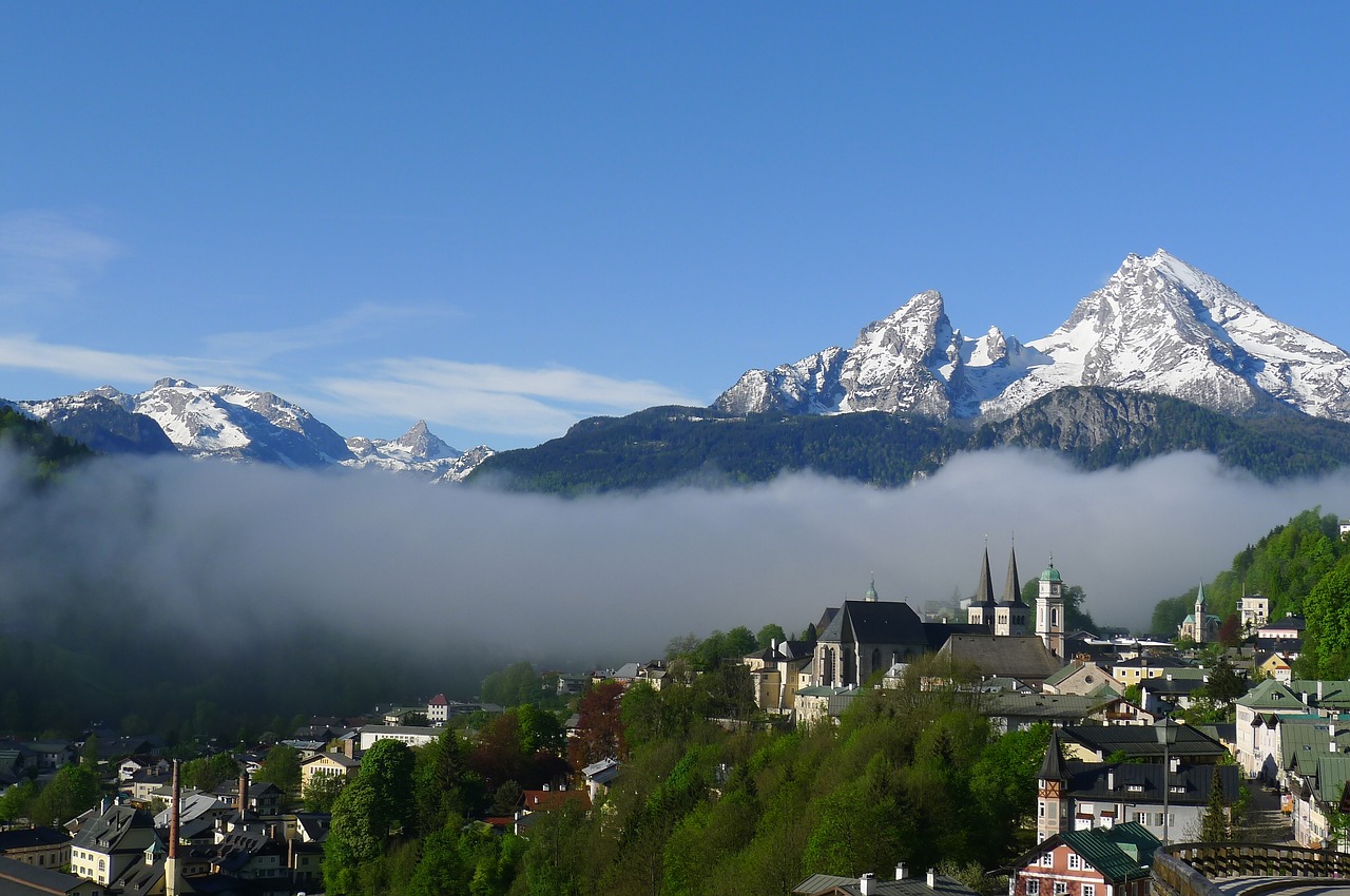 Vokietija, Berchtesgaden, Watzmann, Alpės, Kalnai, Rytas, Migla, Peizažas, Žygiai, Panorama