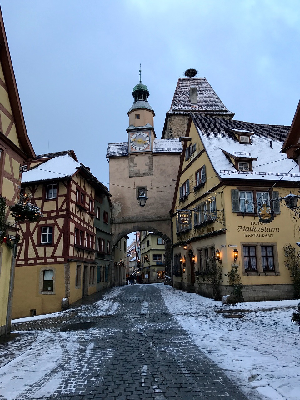 Vokietija, Rothenburg De Tauber, Sniegas, Žiema, Mažas Miestelis, Tiltas, Nuostabus Miestas, Nemokamos Nuotraukos,  Nemokama Licenzija