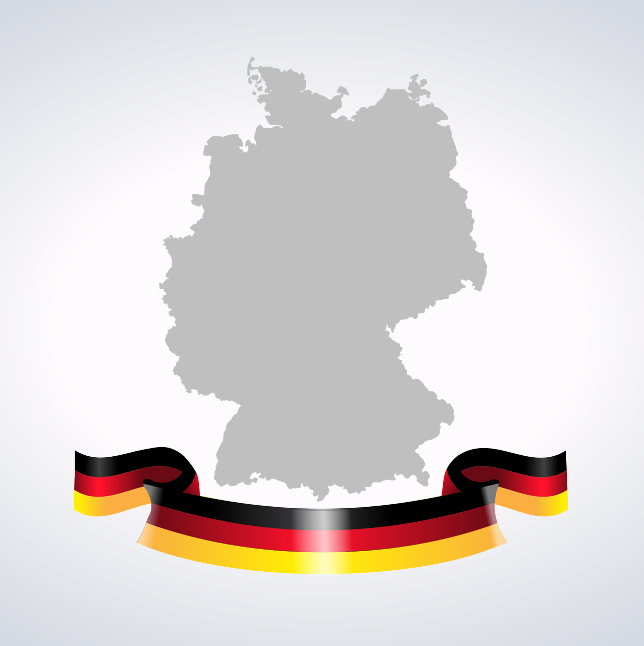 Vokietijos Žemėlapis, Vokietija, Žemėlapis, Kontūras, Sienos, Kontūrai, Grupė, Juoda, Raudona, Auksas