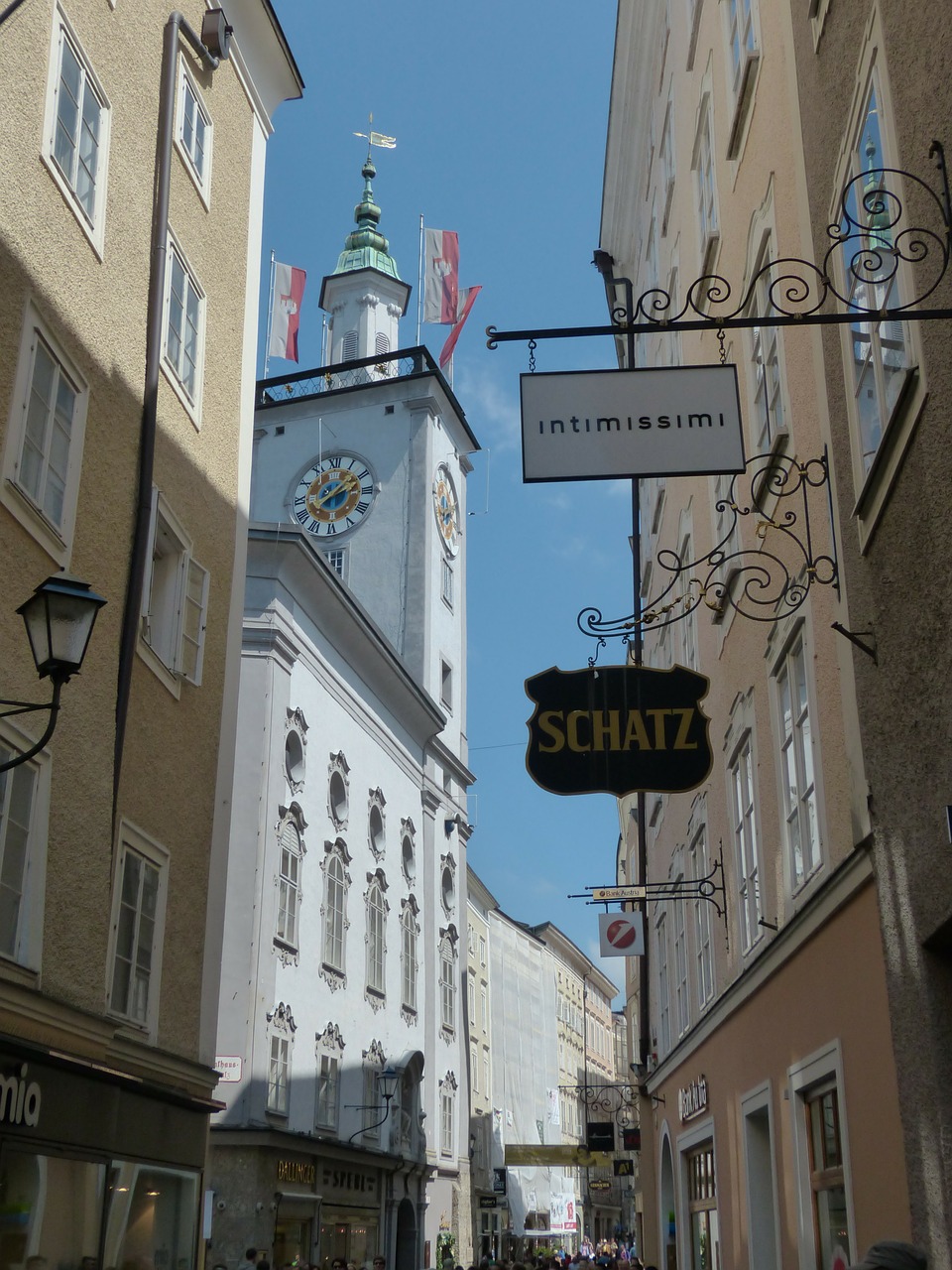 Getreidegasse, Salzburg, Alėja, Kelias, Vijimas, Nosies Ženklai, Parduotuvių Gatvė, Juostos, Nemokamos Nuotraukos,  Nemokama Licenzija