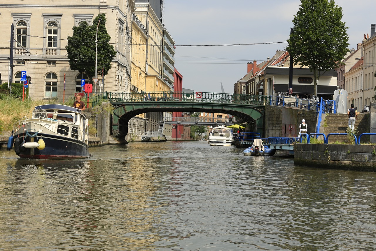 Gentas, Valtis, Vandens Kelias, Belgija, Turistinis, Peržiūros, Kalanas, Tiltas, Nemokamos Nuotraukos,  Nemokama Licenzija