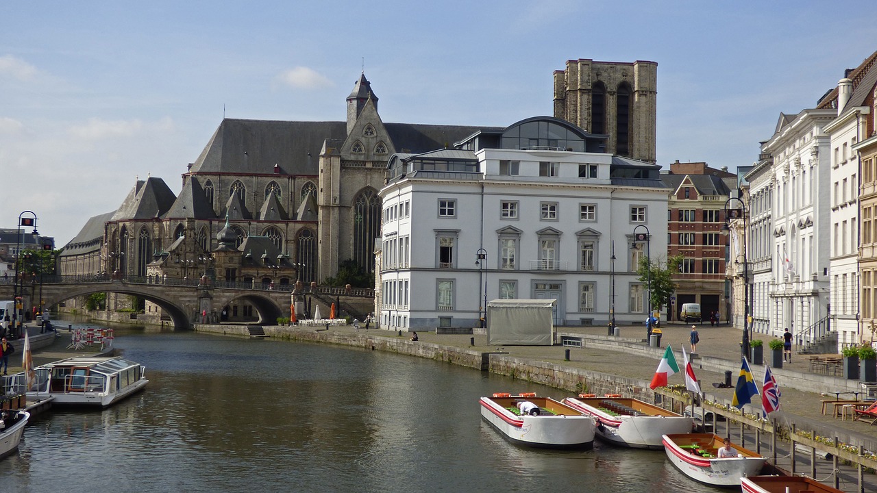 Gentas, Belgija, Gent, Kanalas, Architektūra, Miesto Panorama, Nemokamos Nuotraukos,  Nemokama Licenzija