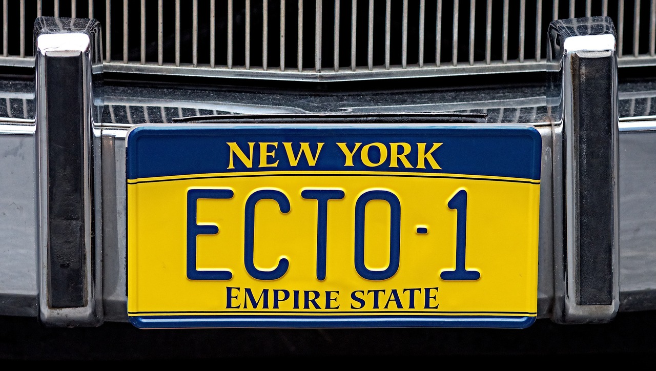 Ghostbusters, Ecto-1, Licencija, Plokštė, Registracija, Niujorkas, Vertybės, Imperija, Valstybė, Transporto Priemonė