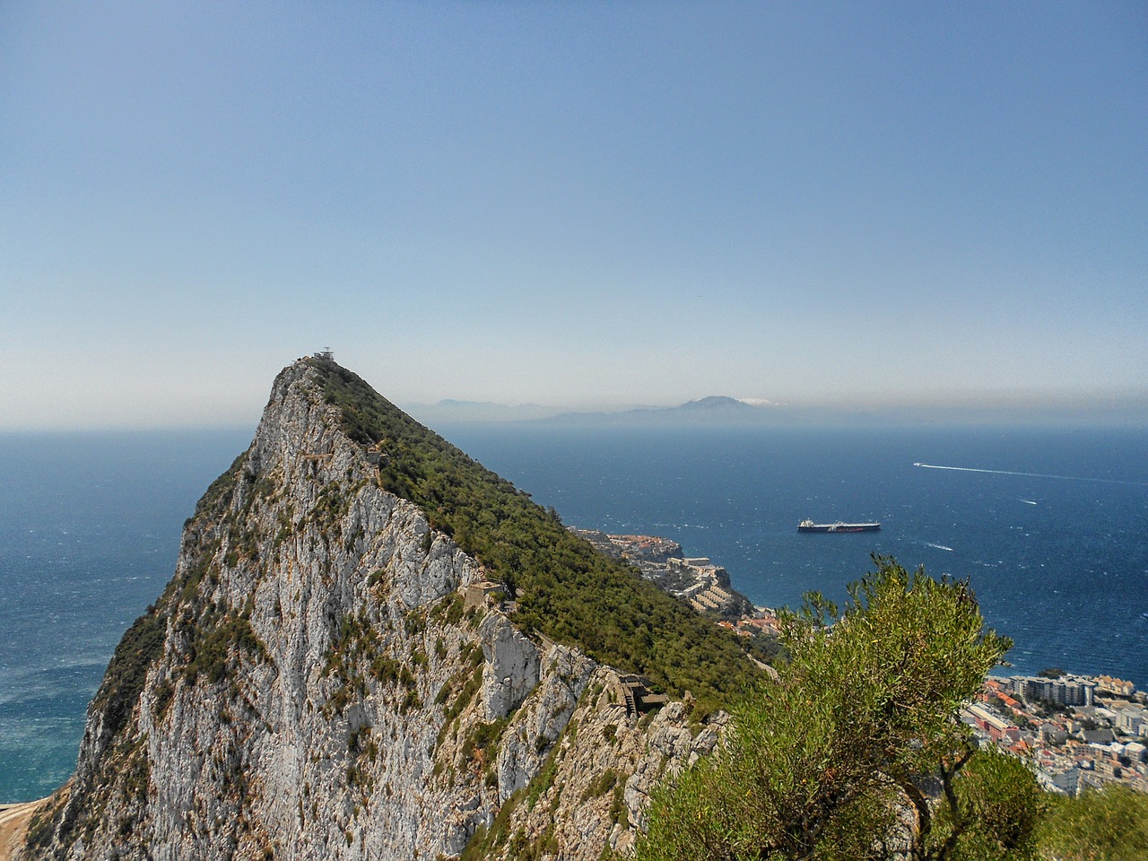 Gibraltaras, Kalnas, Kraštovaizdis, Vaizdingas, Jūra, Vandenynas, Vanduo, Dangus, Debesys, Žinomas