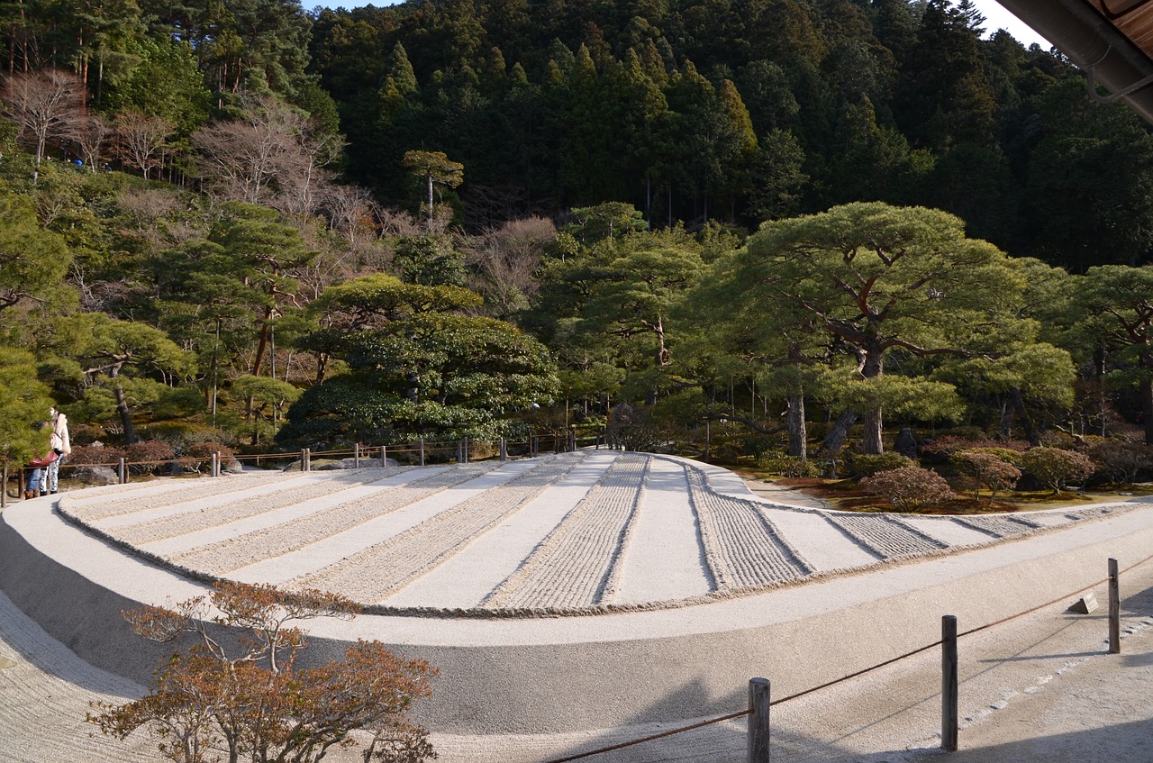 Ginkaku-Ji, Griaunamas Smėlis, Sodas, Japonija, Japanese, Raked, Smėlis, Šventykla, Ginkakuji, Kyoto