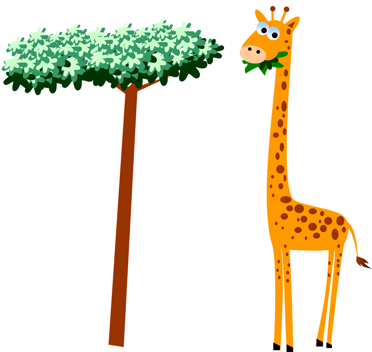 Žirafa, Kaklas, Animacinis Filmas, Laukinė Gamta, Safari, Gyvūnas, Valgymas, Kaklą, Afrika, Nemokamos Nuotraukos