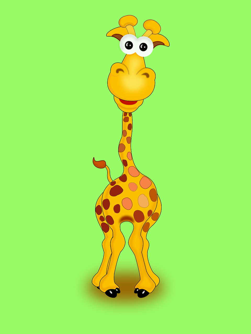 Žirafa, Gyvūnas, Juokinga, Laimingas, Geltona, Laukinė Gamta, Meno Kūriniai, Nemokamos Nuotraukos,  Nemokama Licenzija