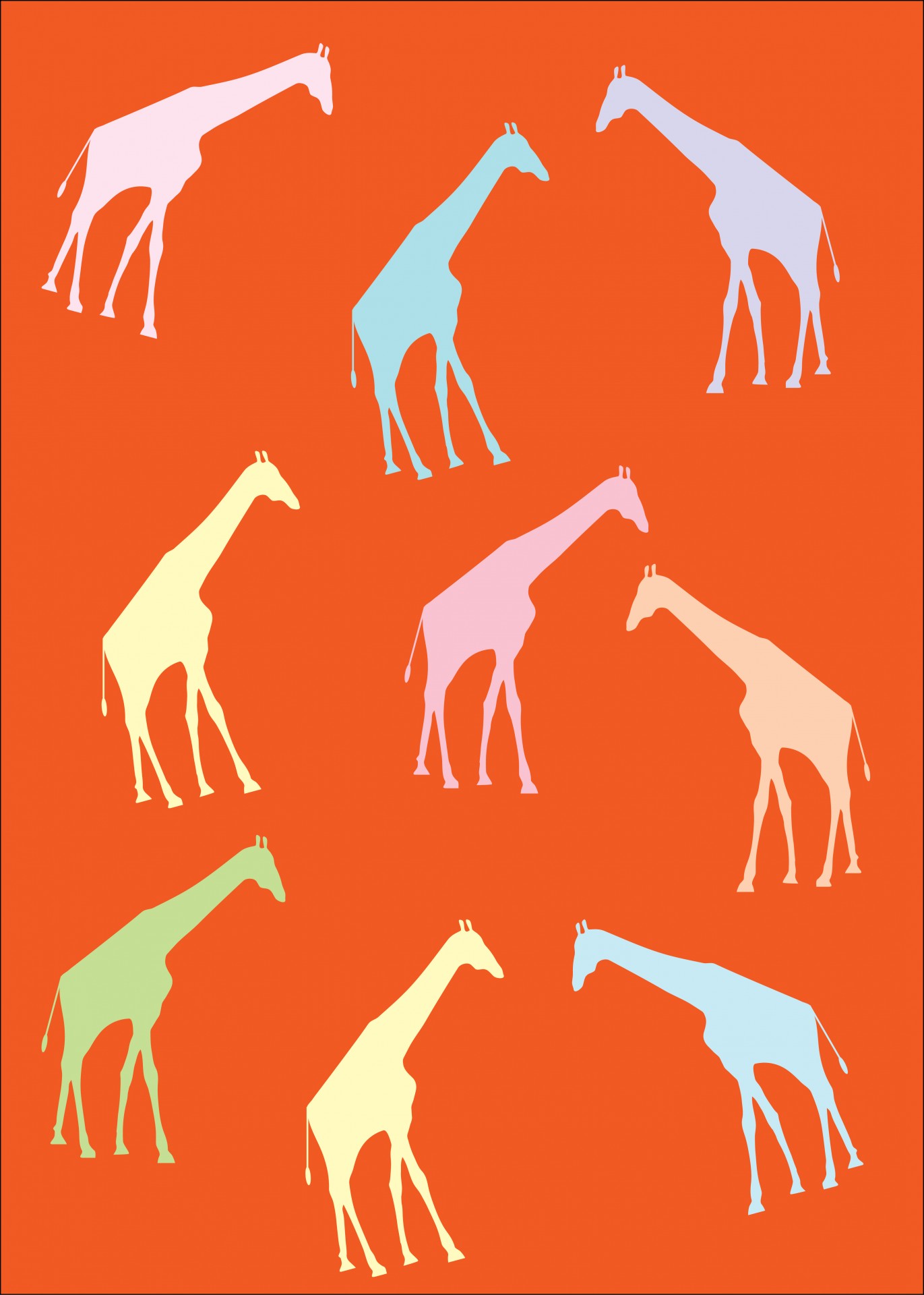 Žirafa,  Žirafos,  Gyvūnas,  Spalvinga,  Modelis,  Menas,  Fonas,  Tapetai,  Dizainas,  Popierius