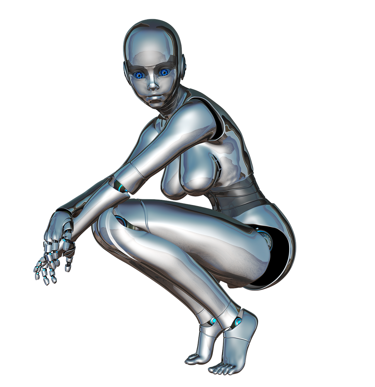 Mergaitė, Moteris, Veidas, Kelia, Pusė, Robotas, Cyborg, Android, Robotų Technika, Ateitis