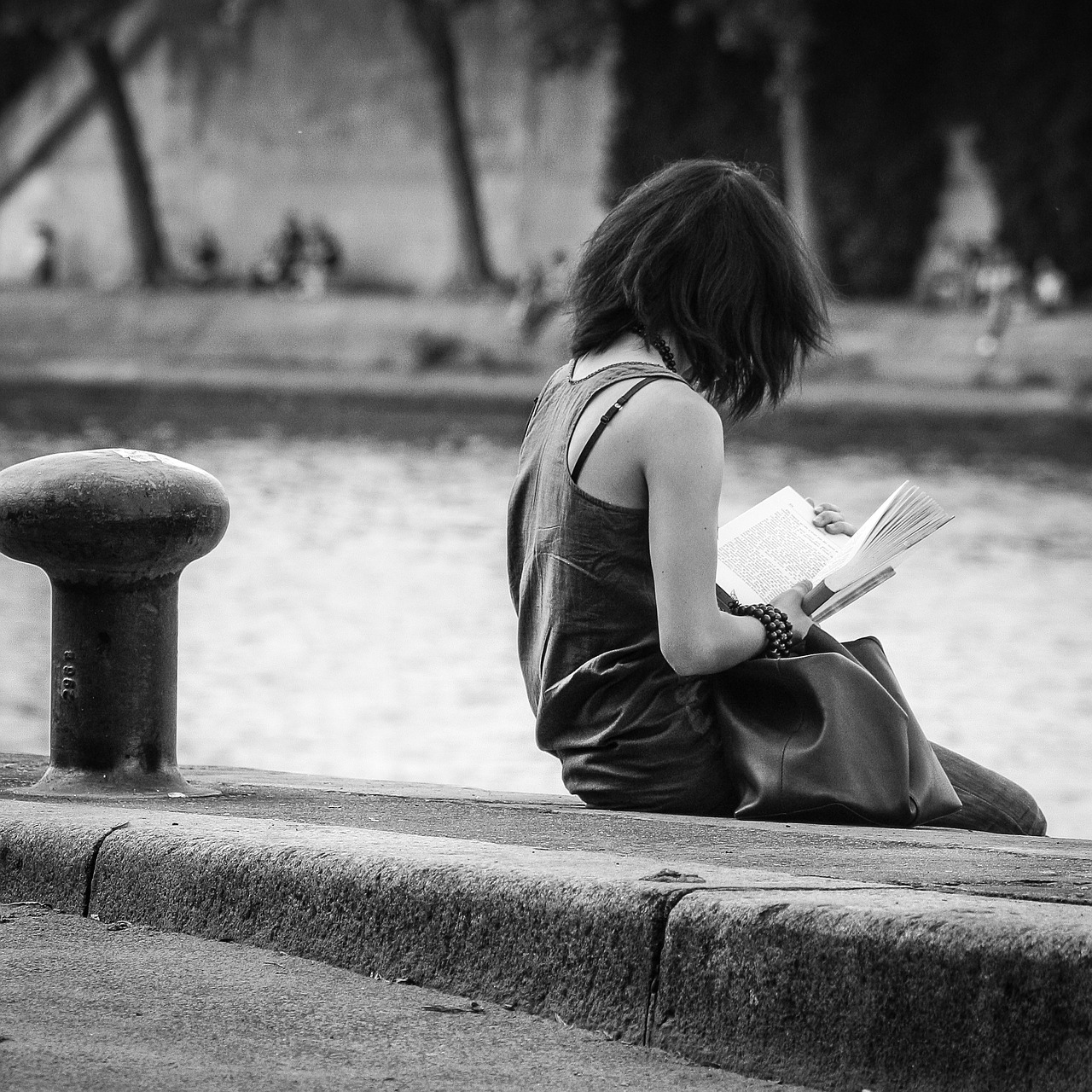 Mergaitė,  Seine,  Paris,  Skaitymas,  Knyga,  Atsipalaiduoti, Nemokamos Nuotraukos,  Nemokama Licenzija