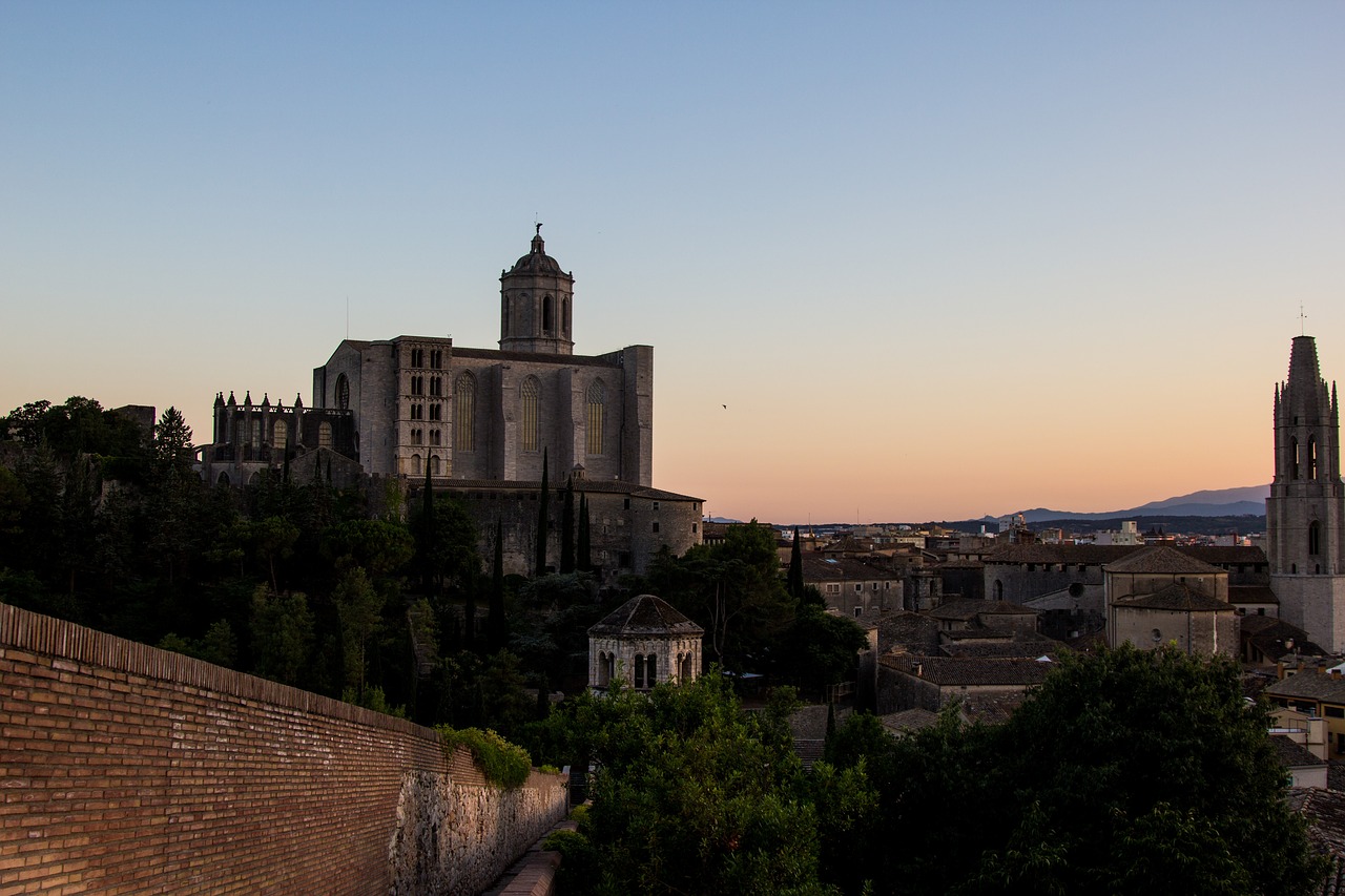 Girona, Katedra, Costa Brava, Architektūra, Gerona, Dangus, Pastatas, Miestas, Katalonija, Senas