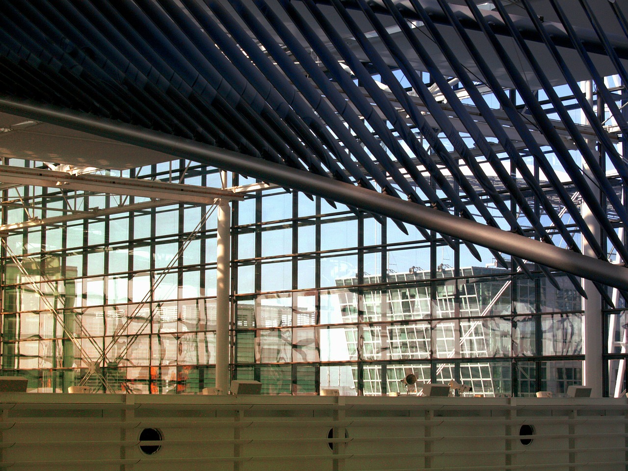 Stiklas, Metalas, Stogas, Statyba, Architektūra, Moderni Architektūra, Oro Uostas, Munich, Vokietija, Ekstravagantiška