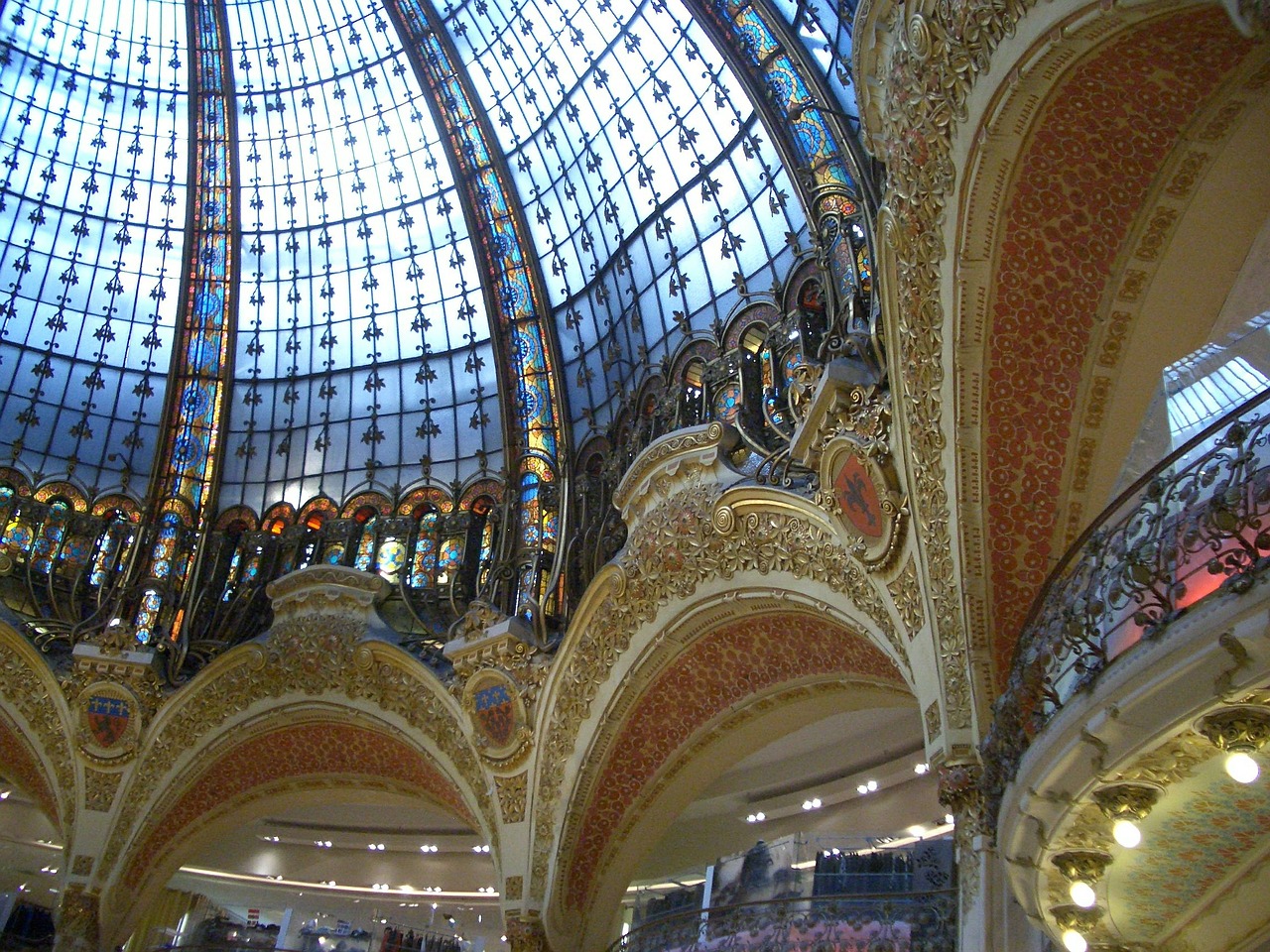 Stiklo Kupolas, Galerija Lafayette, Lafayette, Lubų Vaizdas, Paris, France, Nemokamos Nuotraukos,  Nemokama Licenzija