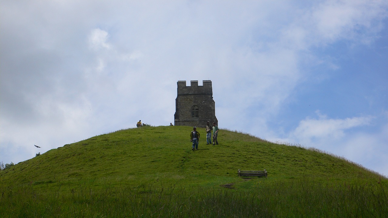 Glastonbury Bokštas, Glastonbury Tor, Anglija, Glastonberio Abatija, Somerset, Pilis, Orientyras, Kultūra, Griuvėsiai, Senas