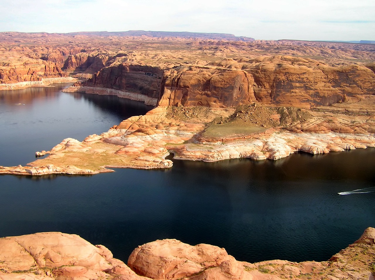 Glen Canyon, Utah, Kraštovaizdis, Vaizdingas, Dangus, Debesys, Kalnai, Ežeras, Vanduo, Gamta