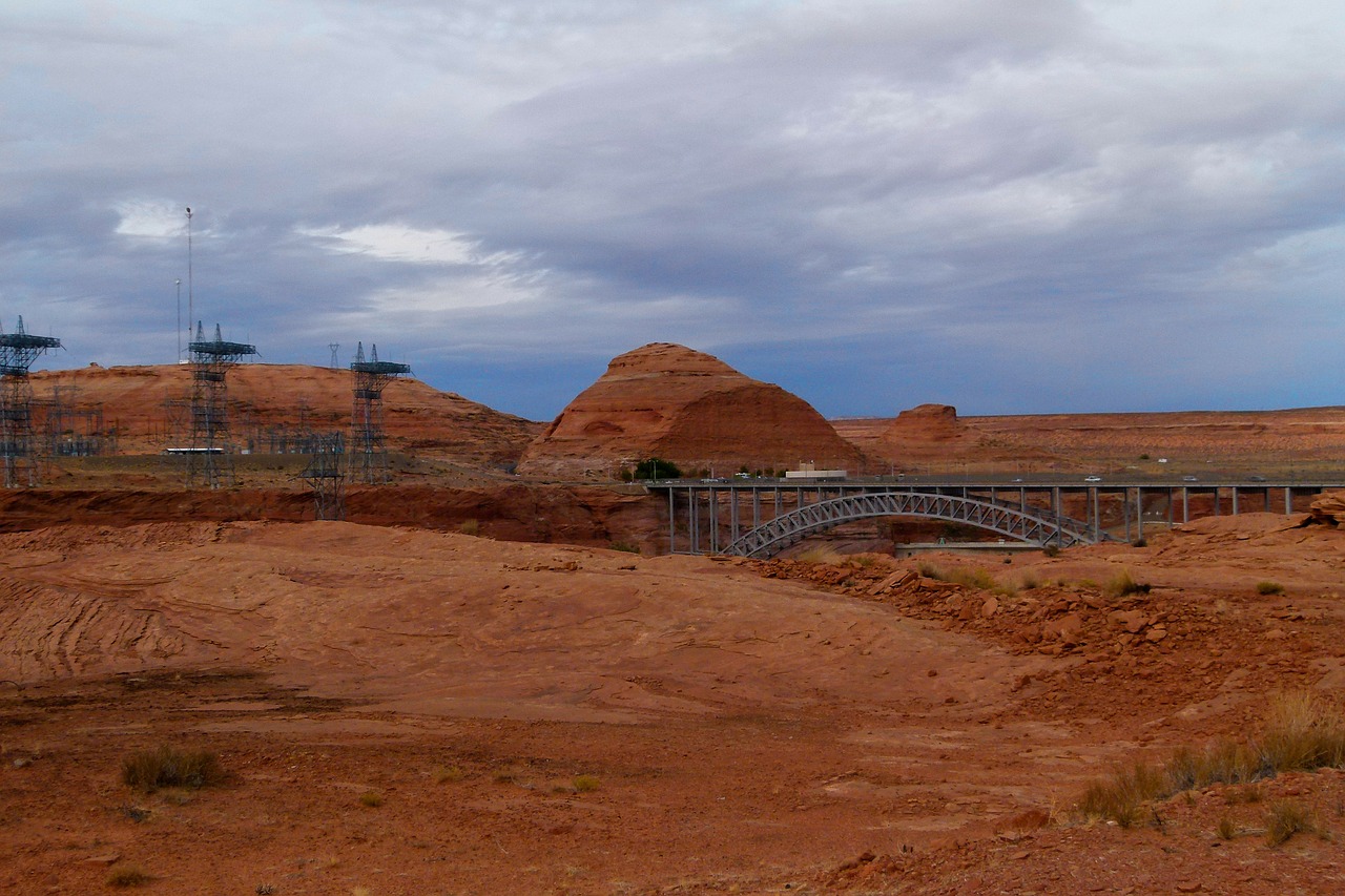 Glen Canyon, Galios Poliai, Elektrinė, Arizona, Usa, Raudona, Akmenys, Gamta, Kraštovaizdis, Peizažas