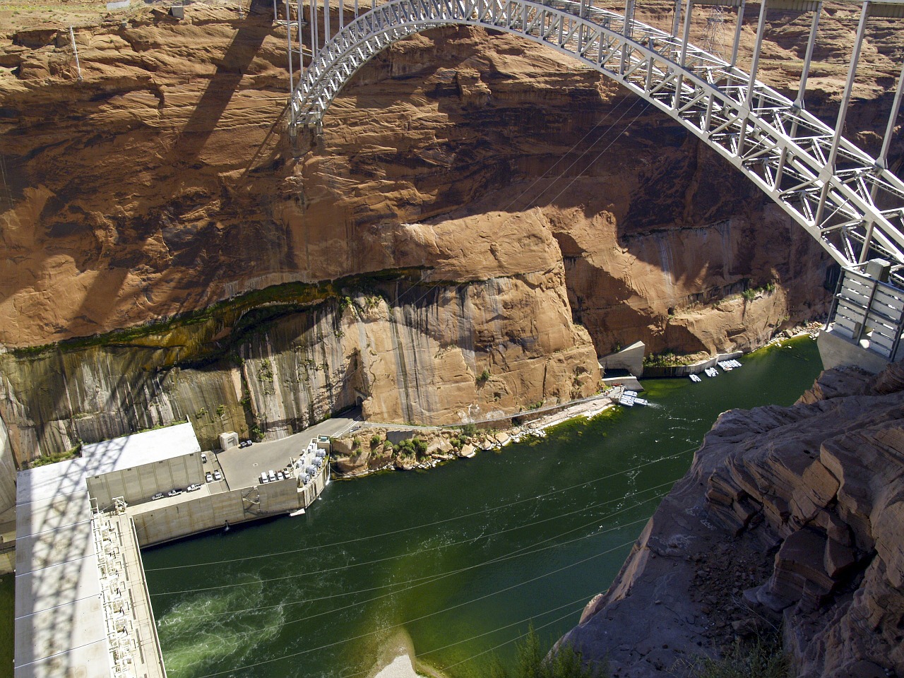 Glen Canyon Užtvankos, Elektrinė, Spalado Upė, Plieninis Tiltas, Statyba, Arizona, Usa, Ežero Powell, Puslapis, Peizažas
