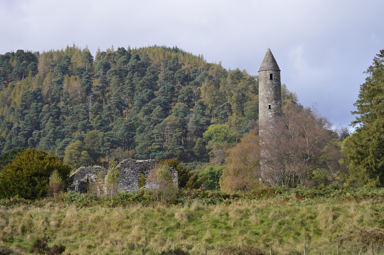 Glendalough, Kraštovaizdis, Akmuo, Bokštas, Vienuolynas, Miškai, Senas, Istorija, Wicklow, Gamta