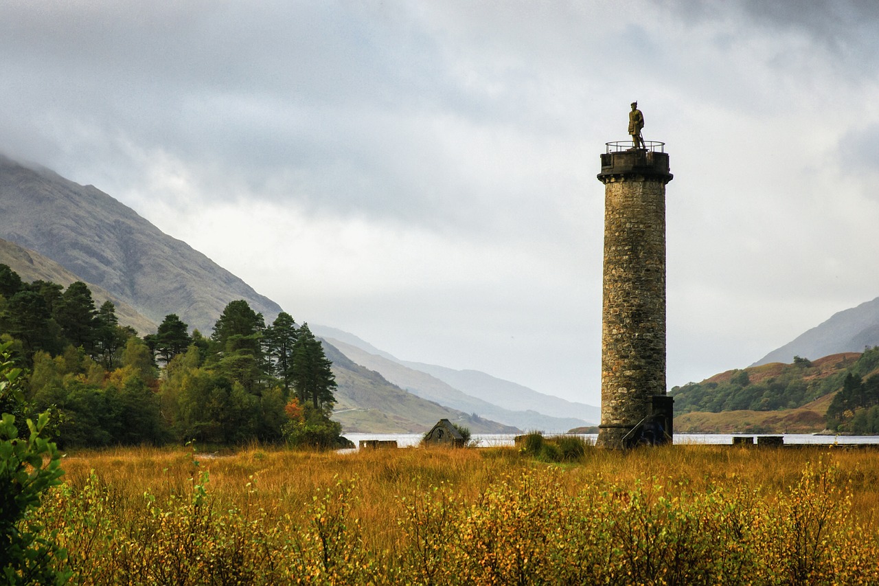 Glenfinnan, Paminklas, Škotija, Highlands, Orientyras, Istorinis, Paveldas, Loch, Istorija, Jakobitas