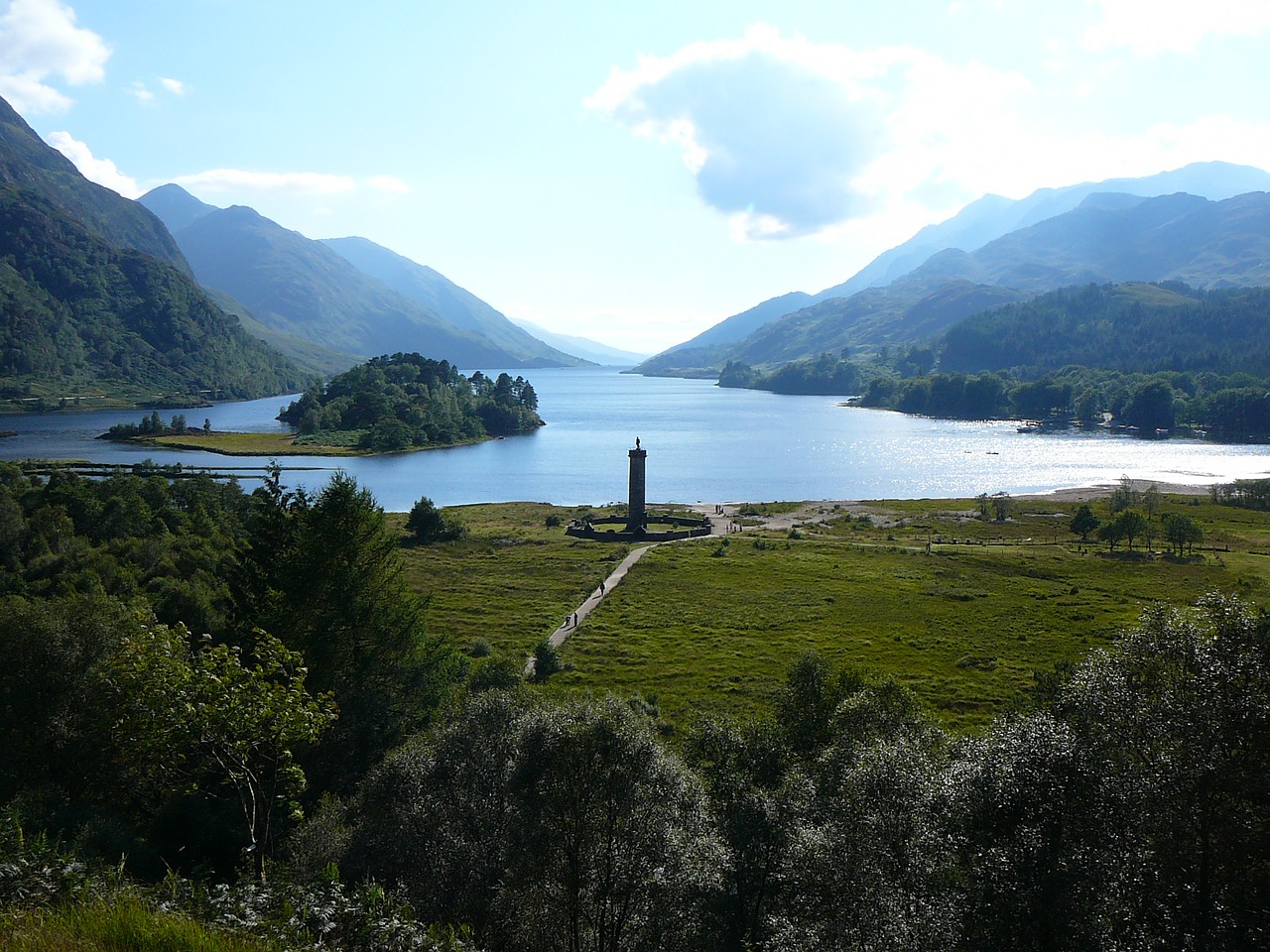 Glenfinnan, Škotija, Princas Charlie, Bonnie Prince Charlie, Paminklas, Lochs, Loch, Shiel, Kraštovaizdis, Gamta