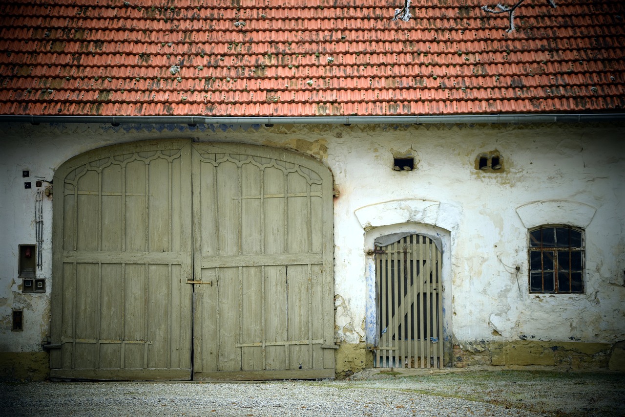 Tikslas, Ūkis, Įvestis, Mediena, Senas, Tvartas, Namai, Ištemptas, Fasadas, Barn Durys