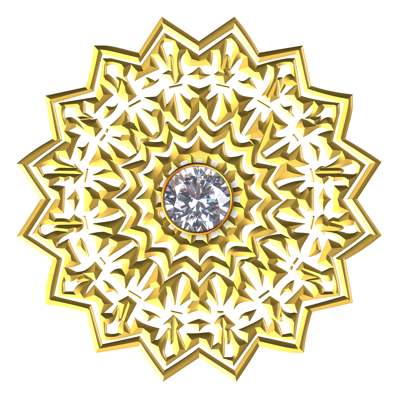 Auksas, Brangakmenis, Ornamentas, Klestėti, Ratas, Simetriškas, Simetriškas, Dekoratyvinis, Fleur De Lis, Damaskas