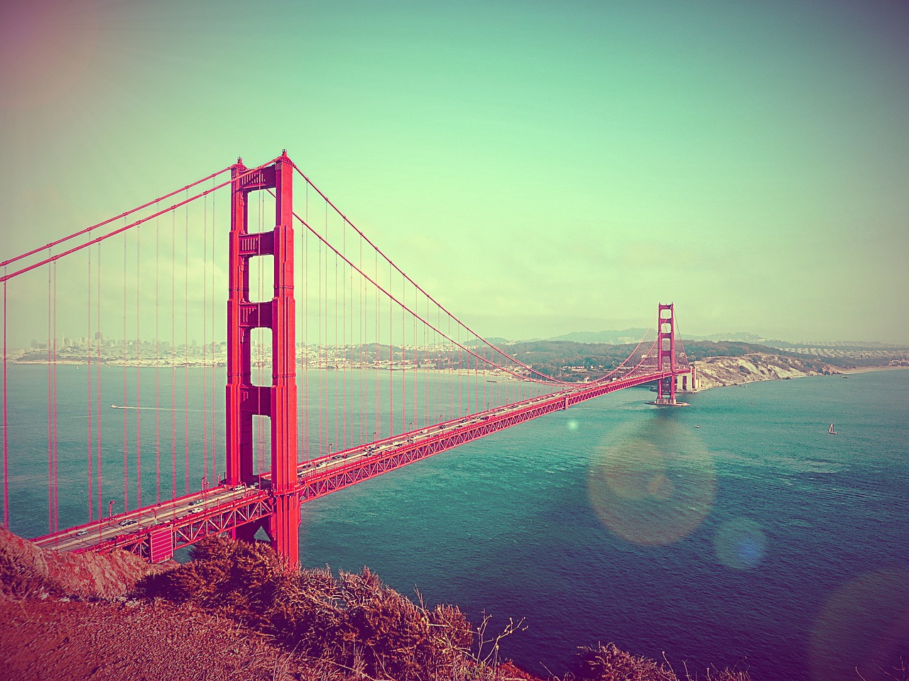 Auksinių Vartų Tiltas, Kabantis Tiltas, Tiltas, San Franciskas, Usa, Kalifornija, Lankytinos Vietos, Plieniniai Kabeliai, Miestas, Jūra