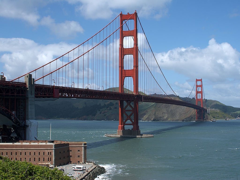 Auksinių Vartų Tiltas, Kabantis Tiltas, Plieniniai Kabeliai, Jūra, Tiltas, Miestas, San Franciskas, San Franzisko, Kalifornija, Usa