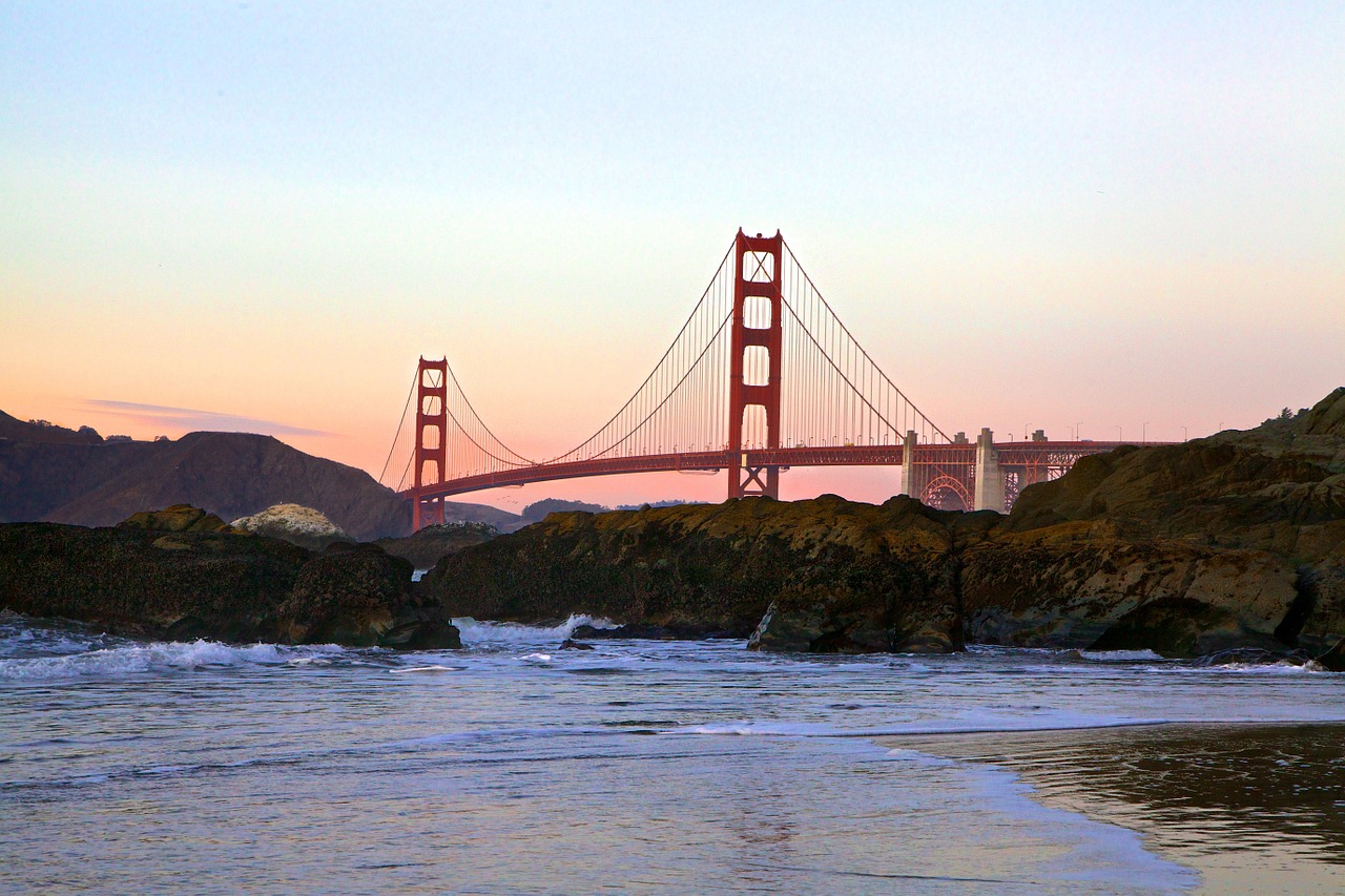 Auksinių Vartų Tiltas, San Franciskas, Tiltas, Vartai, Auksinis, San, Francisco, Pakaba, Raudona, Usa