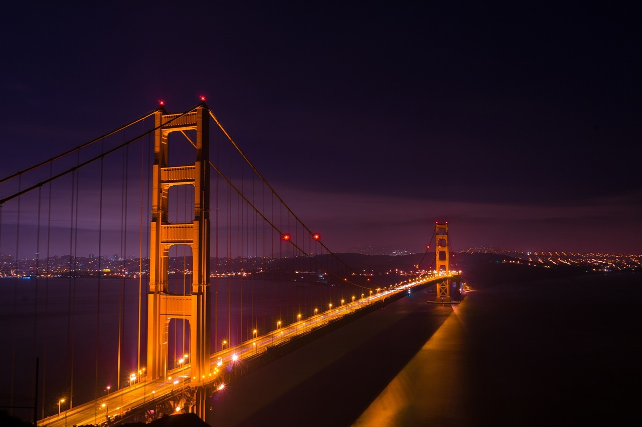 Auksinių Vartų Tiltas, San Franciskas, Tiltas, Kalifornija, Orientyras, Pakaba, Gabenimas, Inžinerija, Ramiojo Vandenyno Regionas, Vandenynas