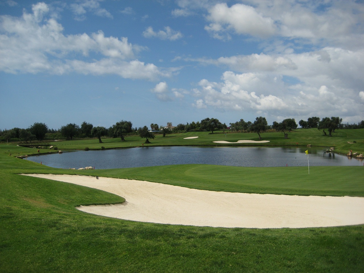 Golfas, Golfo Laukas, Žalias, Laukas, Žolė, Smėlio Duobė, Gamta, Veja, Skylė, Algarve