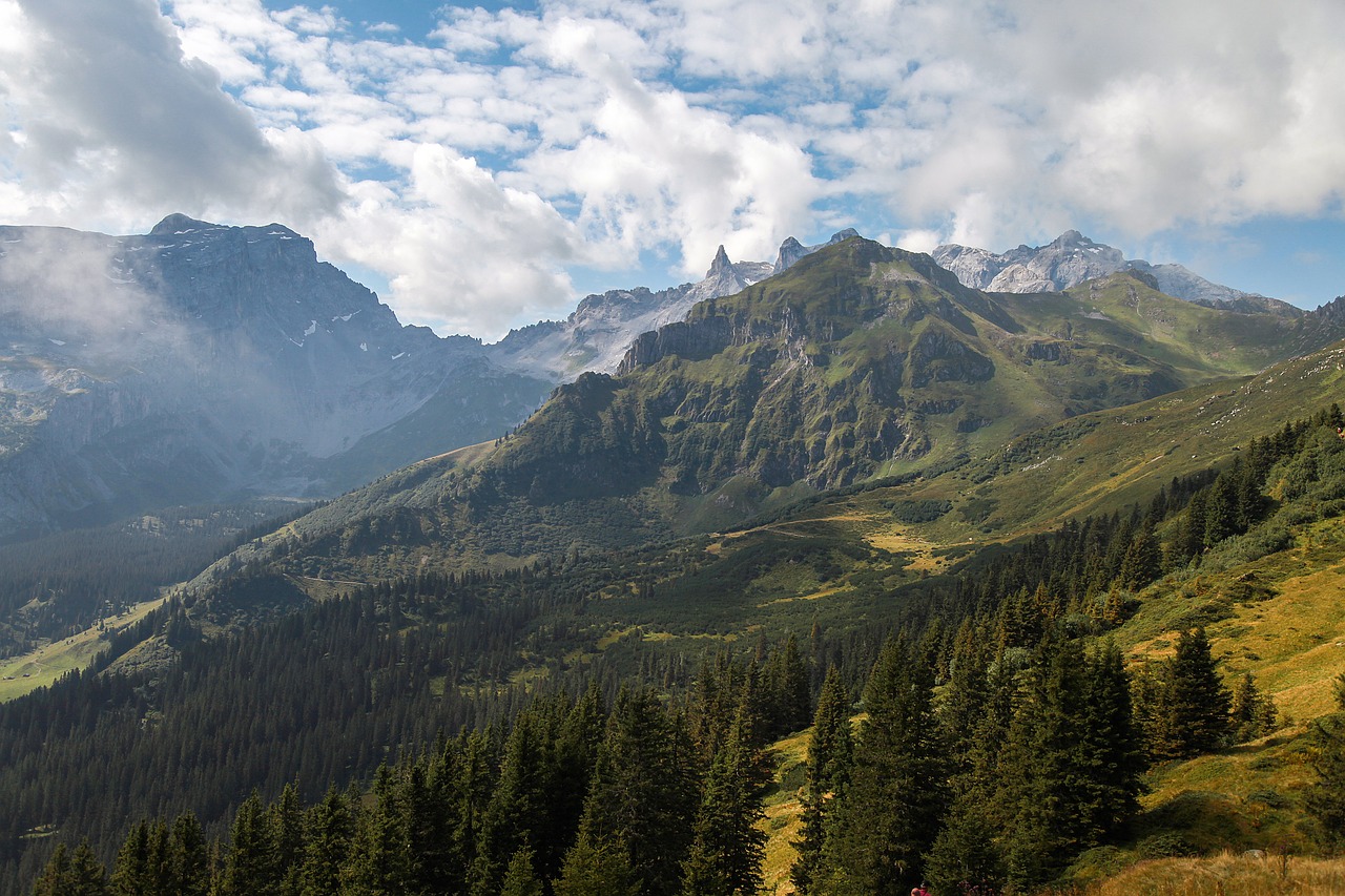 Golm, Montafon, Austria, Golm Geležinkelis, Trys Bokštai, Kalnai, Debesys, Žygiai, Kraštovaizdis, Gamta