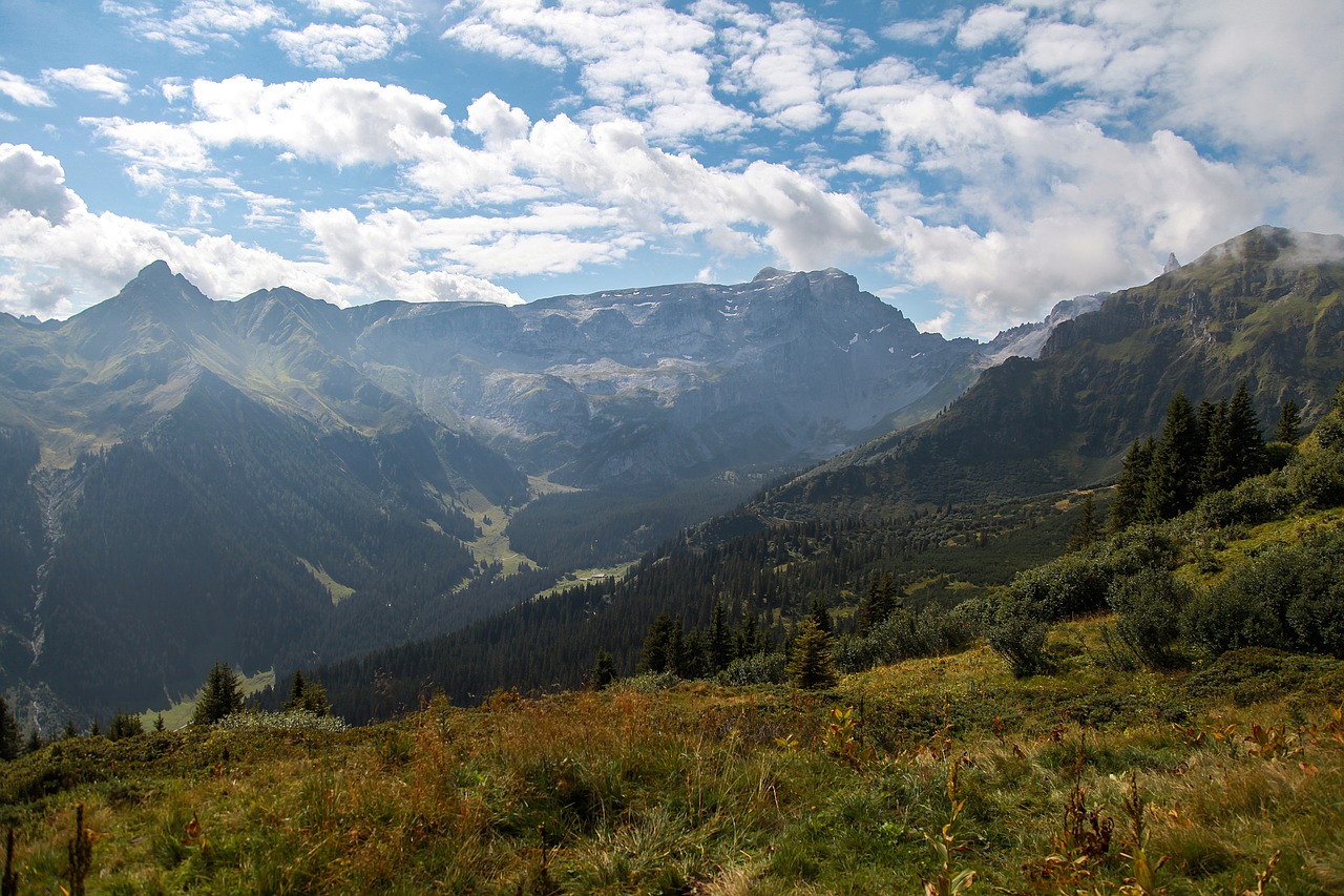 Golm, Montafon, Austria, Golm Geležinkelis, Kalnai, Debesys, Žygiai, Kraštovaizdis, Gamta, Vasara