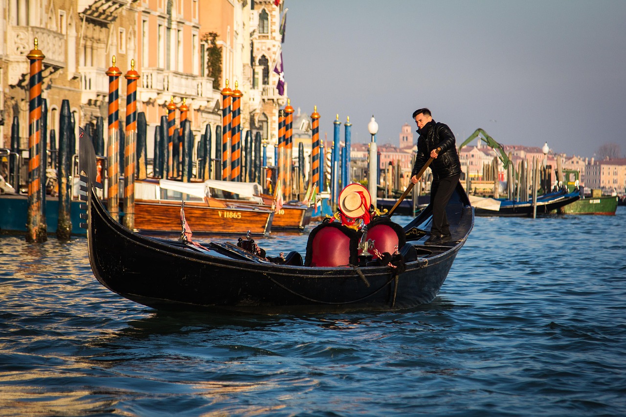 Gondola, Gondolieris, Venecija, Italy, Didysis Kanalas, Valtis, Miesto Panorama, Venezija, Senovės, Istorinis