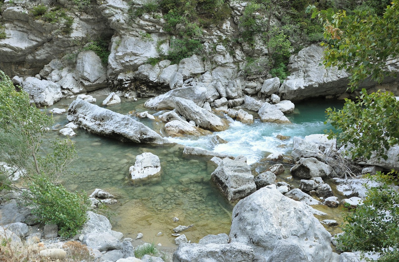 Gorges Du Verdon, Upė, Grioviai, France, Verdon, Kraštovaizdis, Žalias, Vanduo, Į Pietus Nuo Prancūzijos, Provence