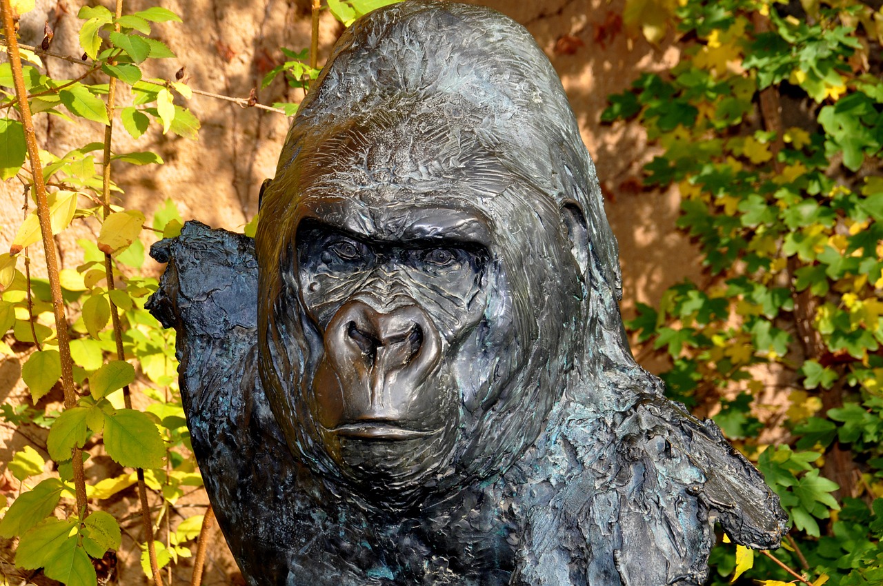 Gorila, Bronzos Skulptūra, Wolfgang Weber, Matze, Statula, Beždžionė, Zoo Frankfurt, Nemokamos Nuotraukos,  Nemokama Licenzija